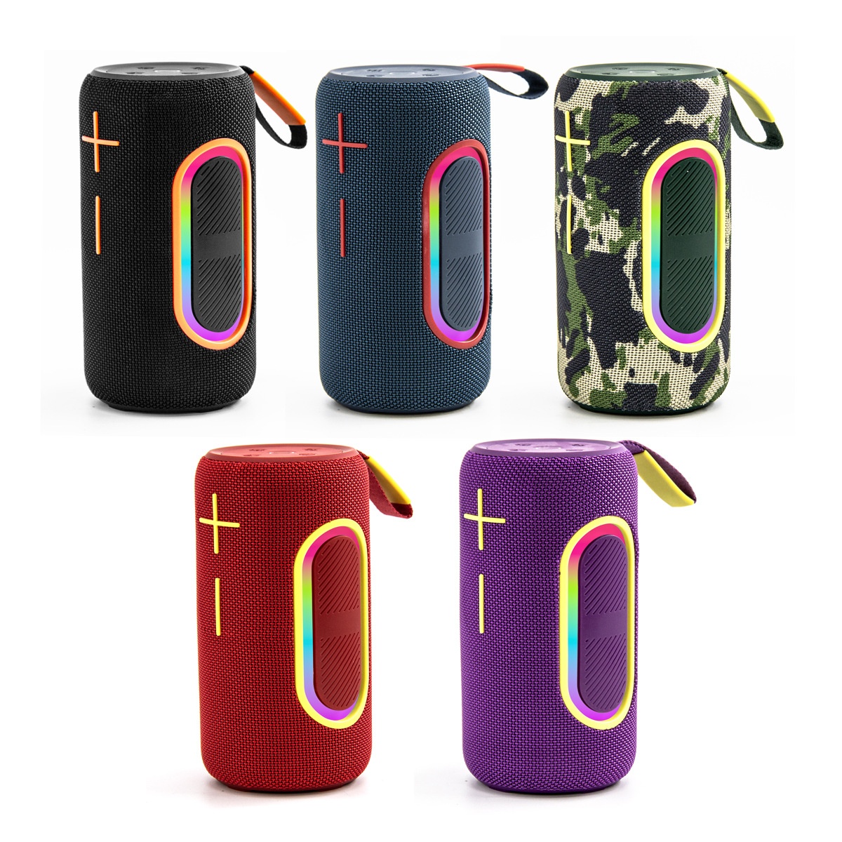 Portable Bluetooth Speaker with RGB Lights, 20W Deep Bass, IPX7 Waterproof, 15-Hour Playtime, 100ft Range, Wireless Outdoor Speaker with Strap