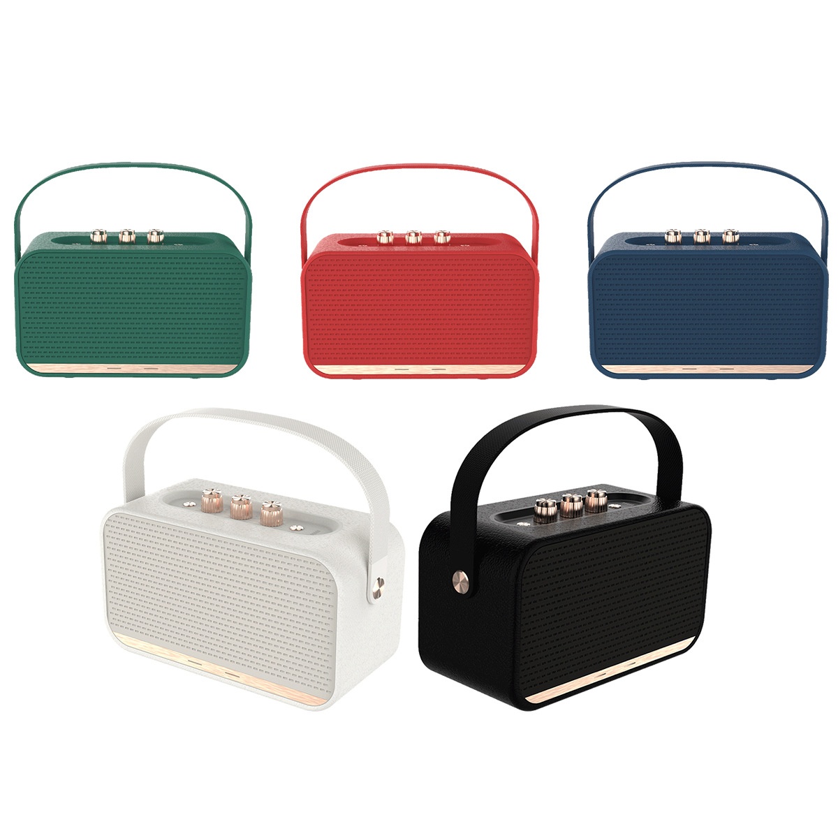 Retro Portable Bluetooth Speaker with Deep Bass, Vintage HiFi Audio, Extended Playtime, Long Range Wireless Sound System with Carry Strap for Travel