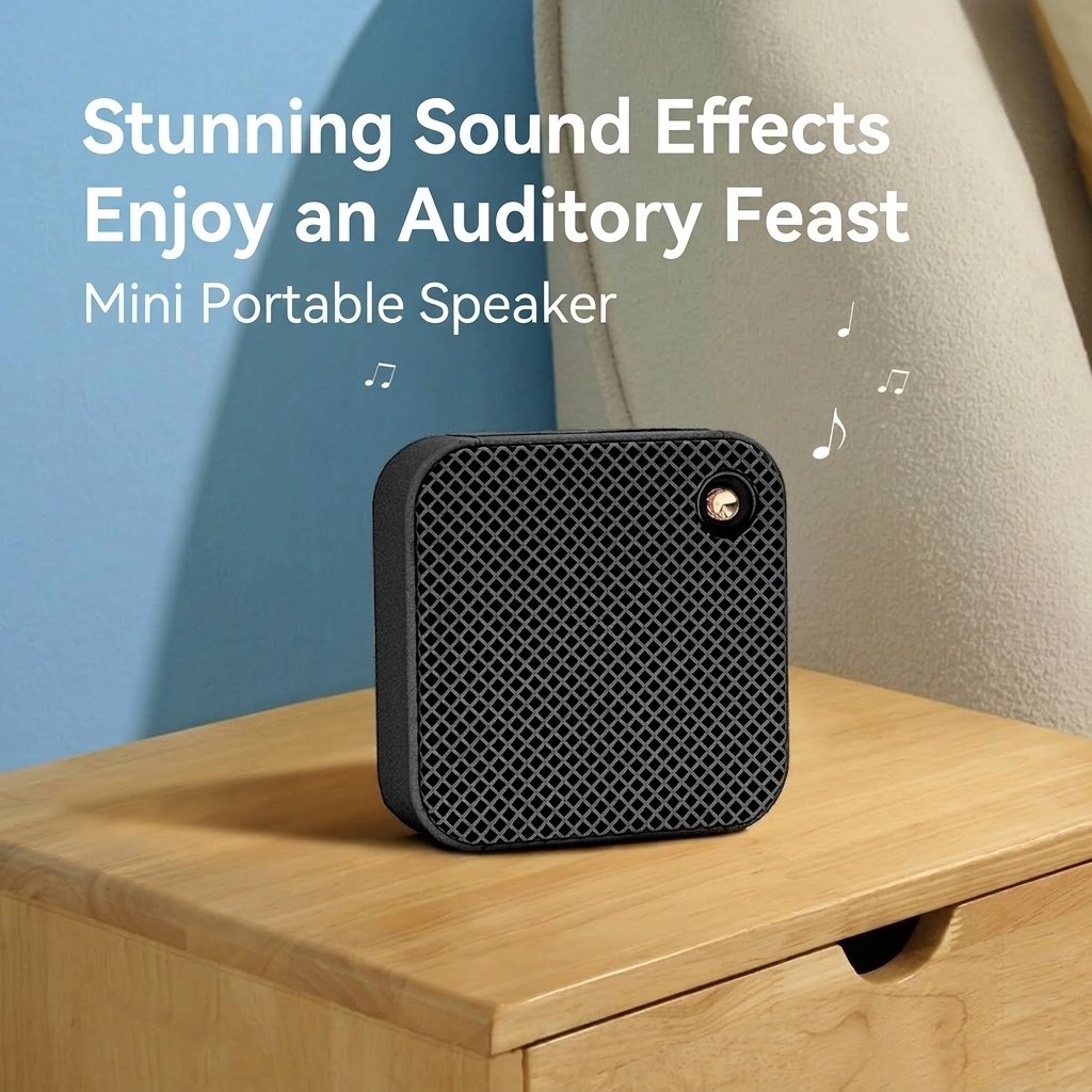 Mini Portable Bluetooth Speaker, 10W Wireless Outdoor Sound, IPX7 Waterproof, 15-Hour Playtime, 30ft Range, Compact Travel Speaker with Carry Strap