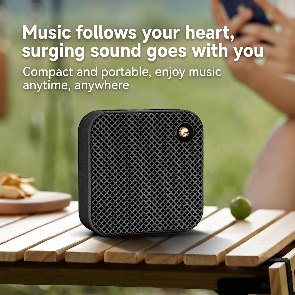 Mini Portable Bluetooth Speaker, 10W Wireless Outdoor Sound, IPX7 Waterproof, 15-Hour Playtime, 30ft Range, Compact Travel Speaker with Carry Strap