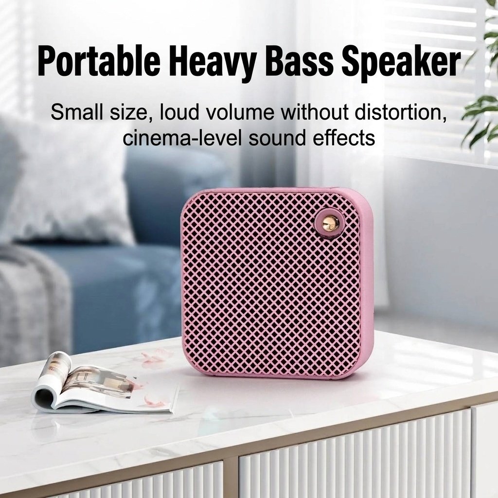 Mini Portable Bluetooth Speaker, 10W Wireless Outdoor Sound, IPX7 Waterproof, 15-Hour Playtime, 30ft Range, Compact Travel Speaker with Carry Strap