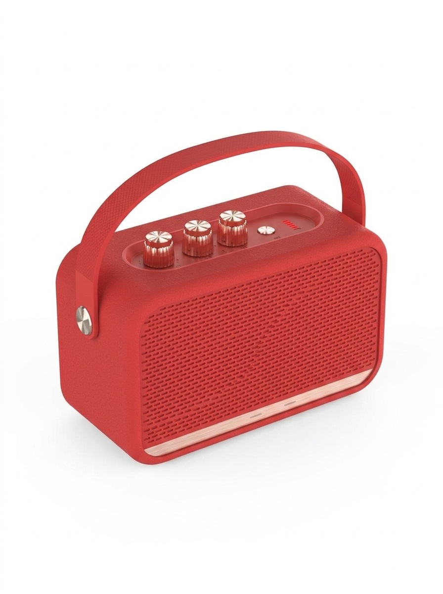 Retro Portable Bluetooth Speaker, Powerful Hi-Res Audio with Deep Bass, Extended Playtime Battery, Vintage Wireless Outdoor Sound with Carry Strap