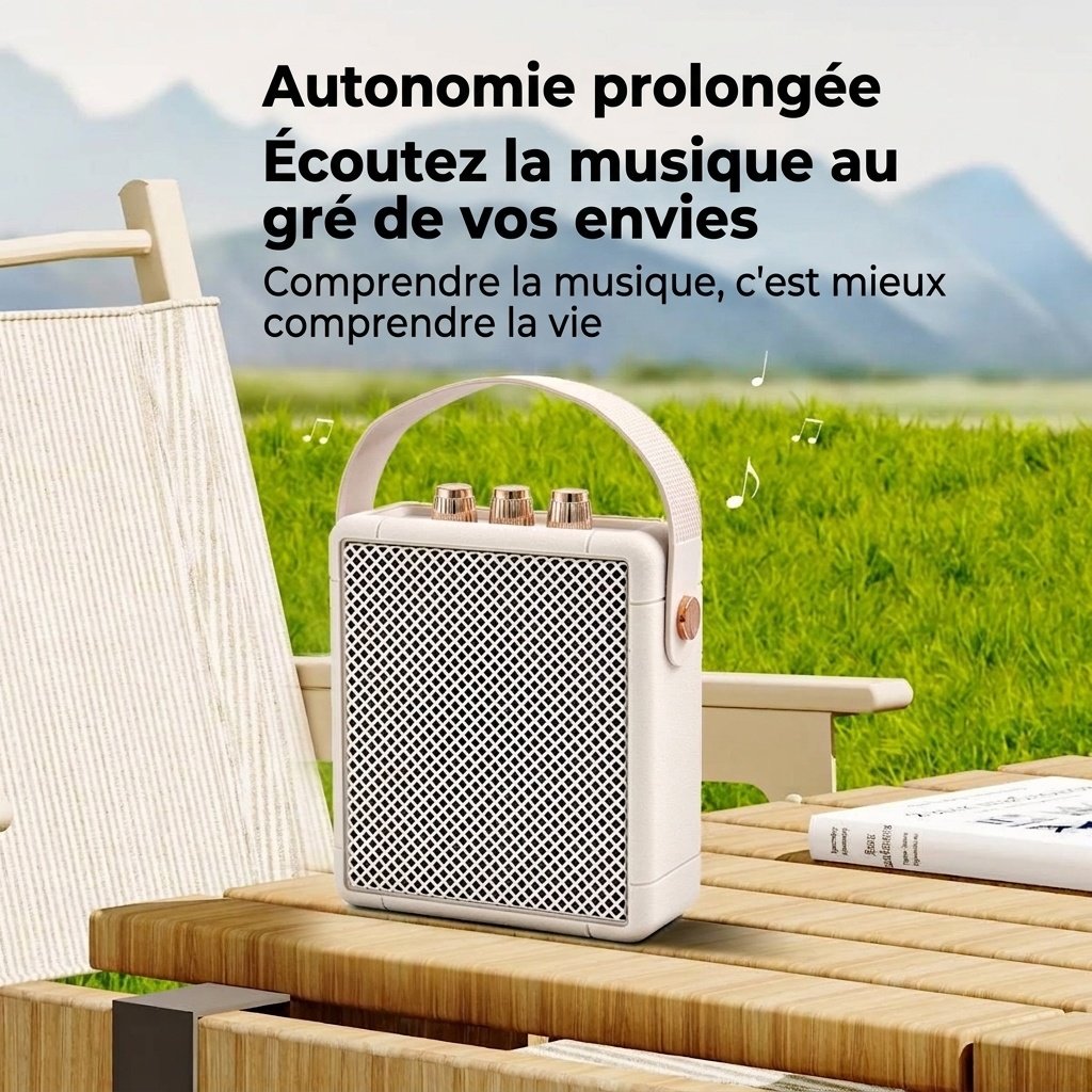 Portable Retro Bluetooth Speaker, 20W Rich HiFi Sound, IPX5 Waterproof, 15H Playback, 30ft Connectivity Range, Vintage Wireless Speaker with Strap