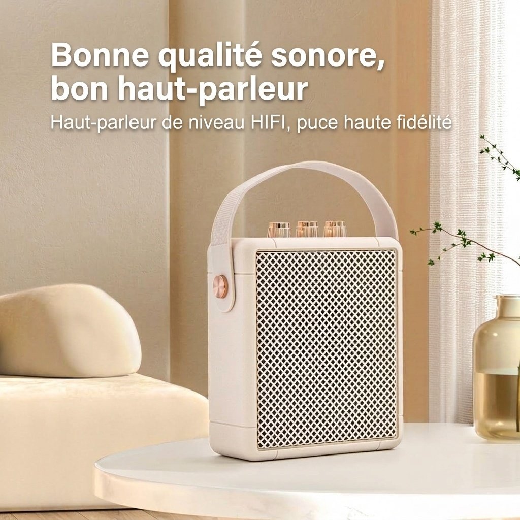 Portable Retro Bluetooth Speaker, 20W Rich HiFi Sound, IPX5 Waterproof, 15H Playback, 30ft Connectivity Range, Vintage Wireless Speaker with Strap