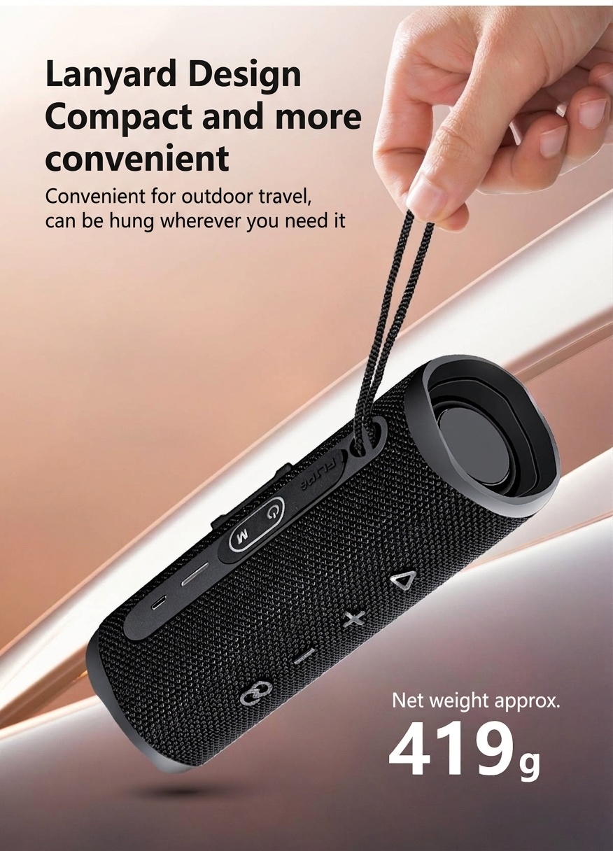 FLIP 6 Portable Bluetooth Speaker, 6W Deep Bass Audio, IPX6 Waterproof, 5H Playtime, 15M Wireless Range, Compact Outdoor Speaker with Carry Strap