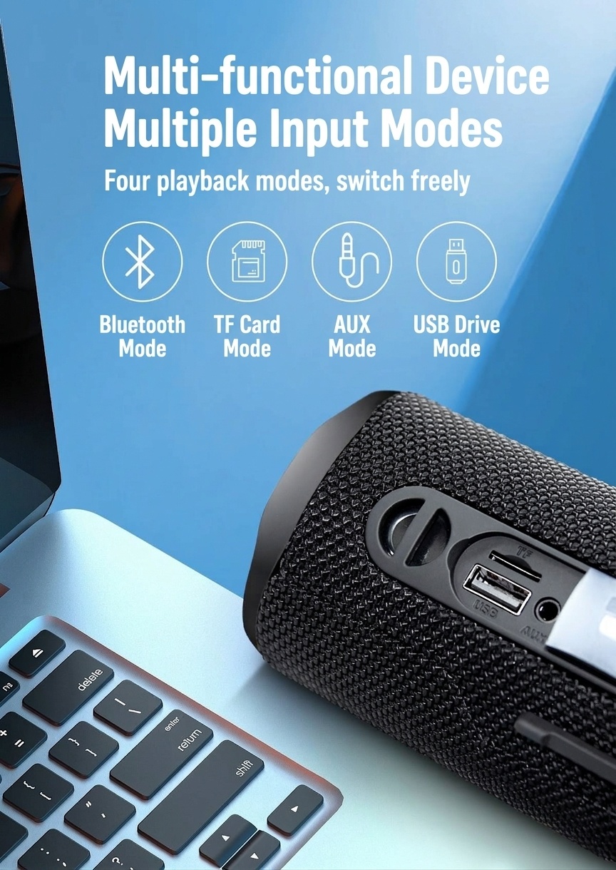 FLIP 6 Portable Bluetooth Speaker, 6W Deep Bass Audio, IPX6 Waterproof, 5H Playtime, 15M Wireless Range, Compact Outdoor Speaker with Carry Strap
