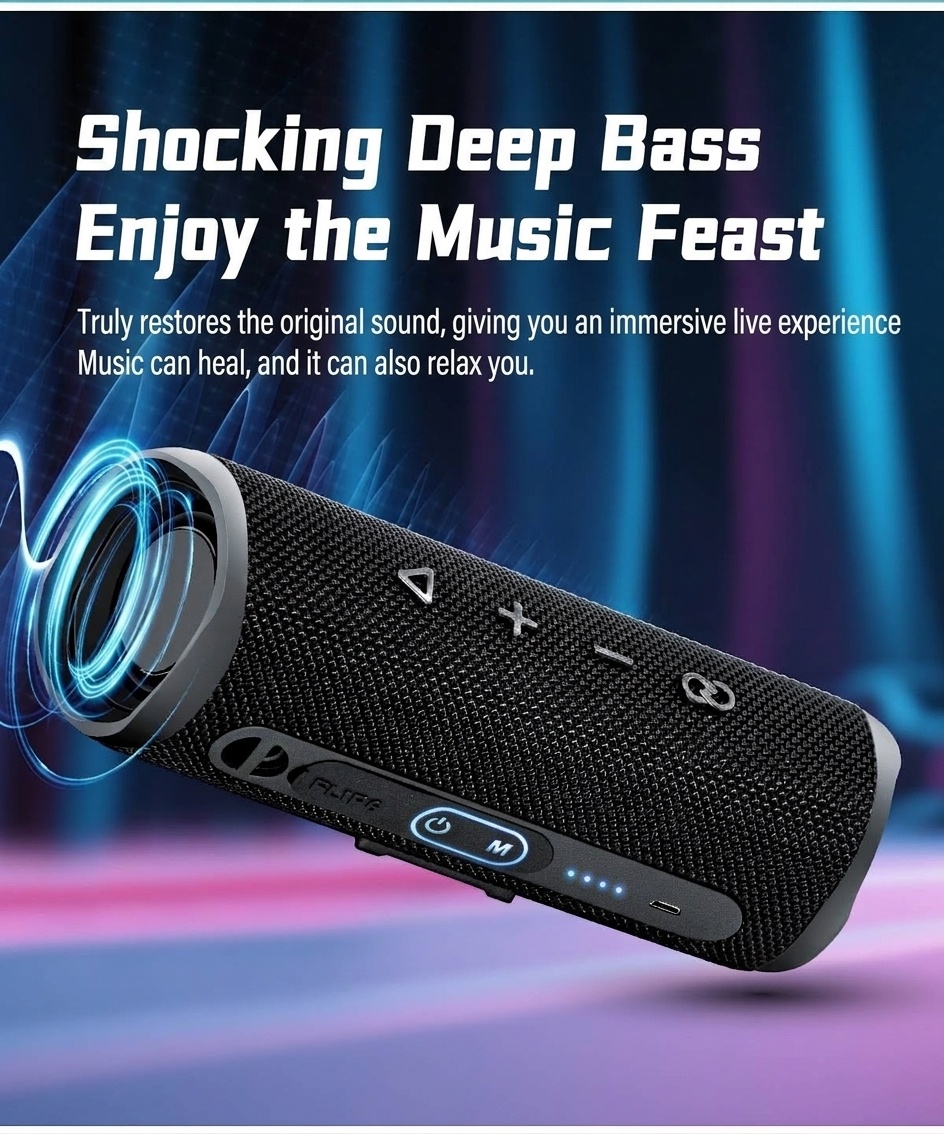 FLIP 6 Portable Bluetooth Speaker, 6W Deep Bass Audio, IPX6 Waterproof, 5H Playtime, 15M Wireless Range, Compact Outdoor Speaker with Carry Strap