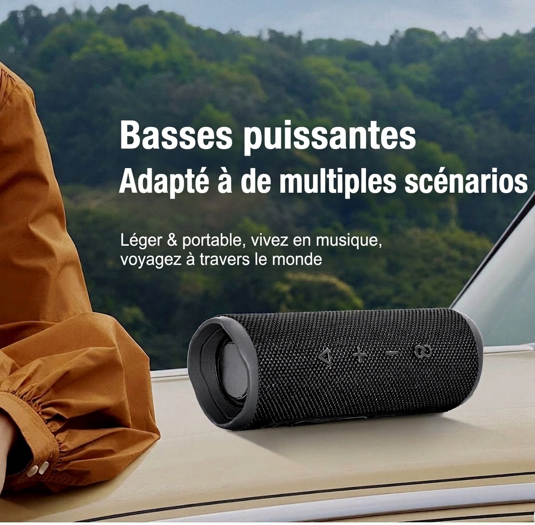 FLIP 6 Portable Bluetooth Speaker, 6W Deep Bass Audio, IPX6 Waterproof, 5H Playtime, 15M Wireless Range, Compact Outdoor Speaker with Carry Strap