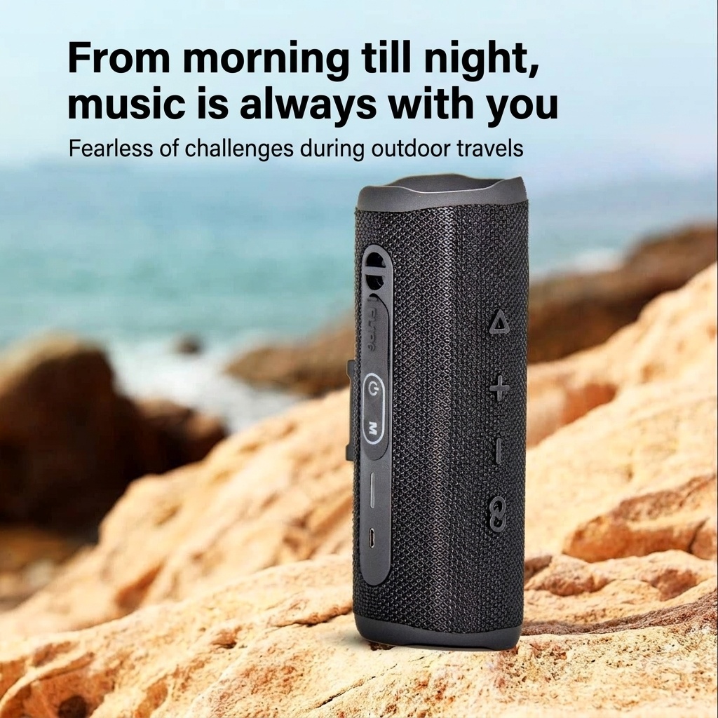 FLIP 6 Portable Bluetooth Speaker, 6W Deep Bass Audio, IPX6 Waterproof, 5H Playtime, 15M Wireless Range, Compact Outdoor Speaker with Carry Strap