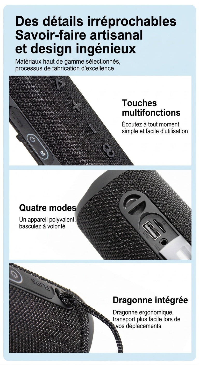 FLIP 6 Portable Bluetooth Speaker, 6W Deep Bass Audio, IPX6 Waterproof, 5H Playtime, 15M Wireless Range, Compact Outdoor Speaker with Carry Strap