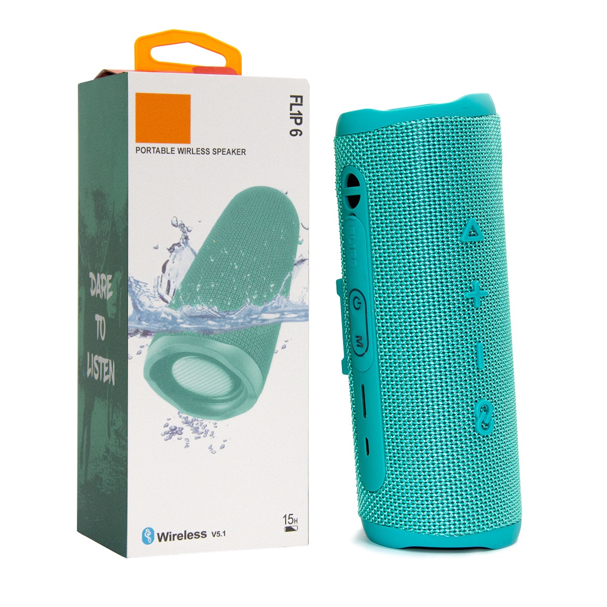 FLIP 6 Portable Bluetooth Speaker, 6W Deep Bass Audio, IPX6 Waterproof, 5H Playtime, 15M Wireless Range, Compact Outdoor Speaker with Carry Strap