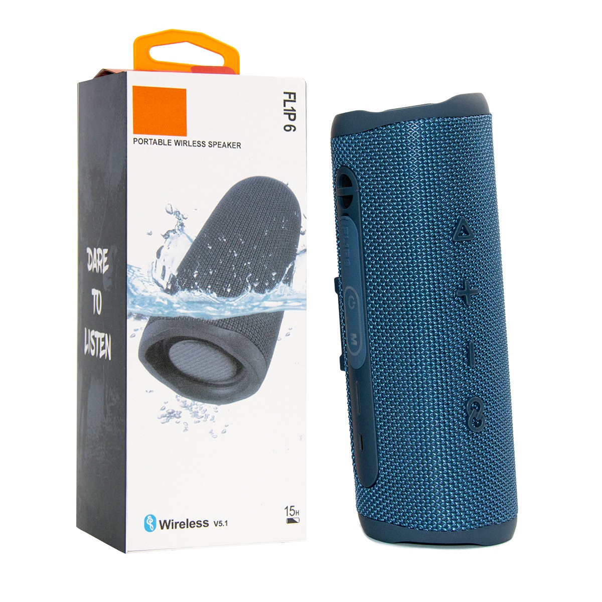 FLIP 6 Portable Bluetooth Speaker, 6W Deep Bass Audio, IPX6 Waterproof, 5H Playtime, 15M Wireless Range, Compact Outdoor Speaker with Carry Strap
