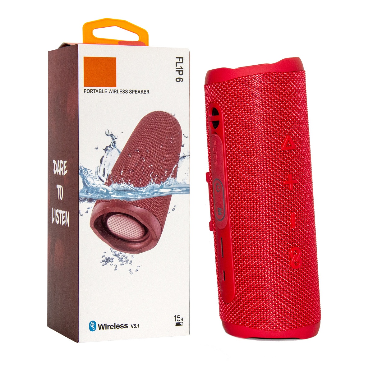 FLIP 6 Portable Bluetooth Speaker, 6W Deep Bass Audio, IPX6 Waterproof, 5H Playtime, 15M Wireless Range, Compact Outdoor Speaker with Carry Strap
