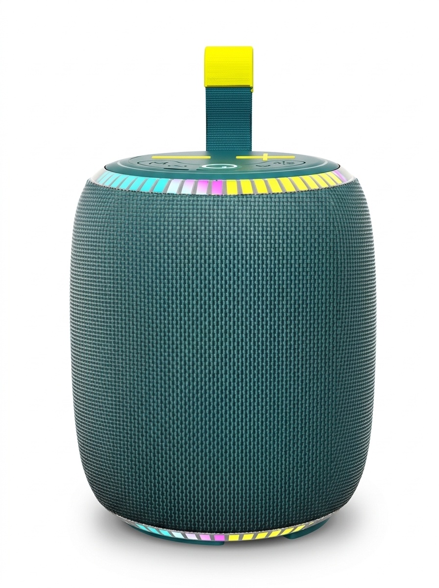 Portable Bluetooth Speaker with RGB Lights, 20W Deep Bass Sound, IPX7 Waterproof, 15H Playtime, 100ft Range, Rugged Outdoor Speaker with Carry Strap