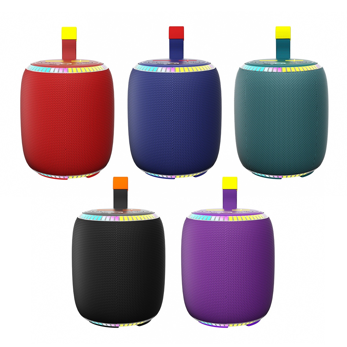 Portable Bluetooth Speaker with RGB Lights, 20W Deep Bass Sound, IPX7 Waterproof, 15H Playtime, 100ft Range, Rugged Outdoor Speaker with Carry Strap
