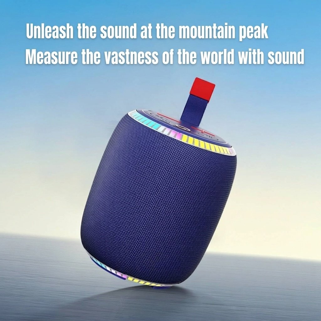 Portable Bluetooth Speaker with RGB Lights, 20W Deep Bass Sound, IPX7 Waterproof, 15H Playtime, 100ft Range, Rugged Outdoor Speaker with Carry Strap