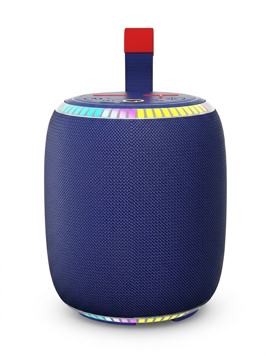 Portable Bluetooth Speaker with RGB Lights, 20W Deep Bass Sound, IPX7 Waterproof, 15H Playtime, 100ft Range, Rugged Outdoor Speaker with Carry Strap