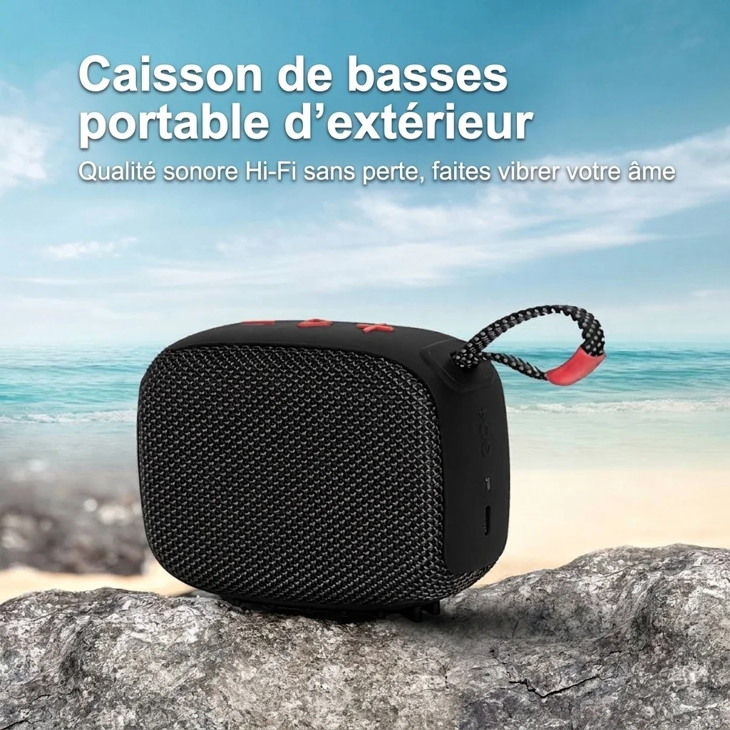 Portable Bluetooth Speaker with Deep Bass, 20W Loud Stereo Sound, IPX7 Waterproof, 15-Hour Playtime, 100ft Range, Outdoor Compact Speaker with Strap