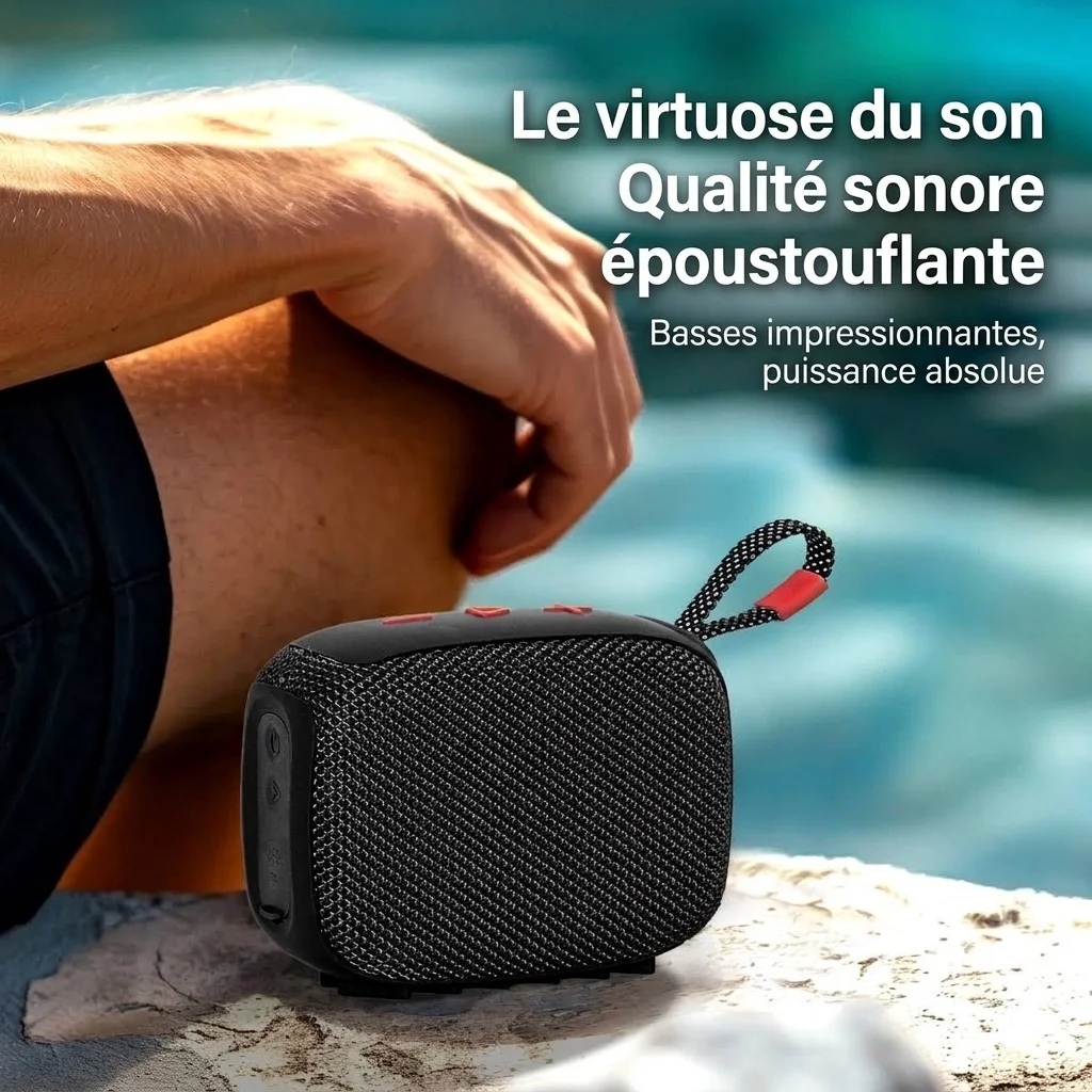 Portable Bluetooth Speaker with Deep Bass, 20W Loud Stereo Sound, IPX7 Waterproof, 15-Hour Playtime, 100ft Range, Outdoor Compact Speaker with Strap