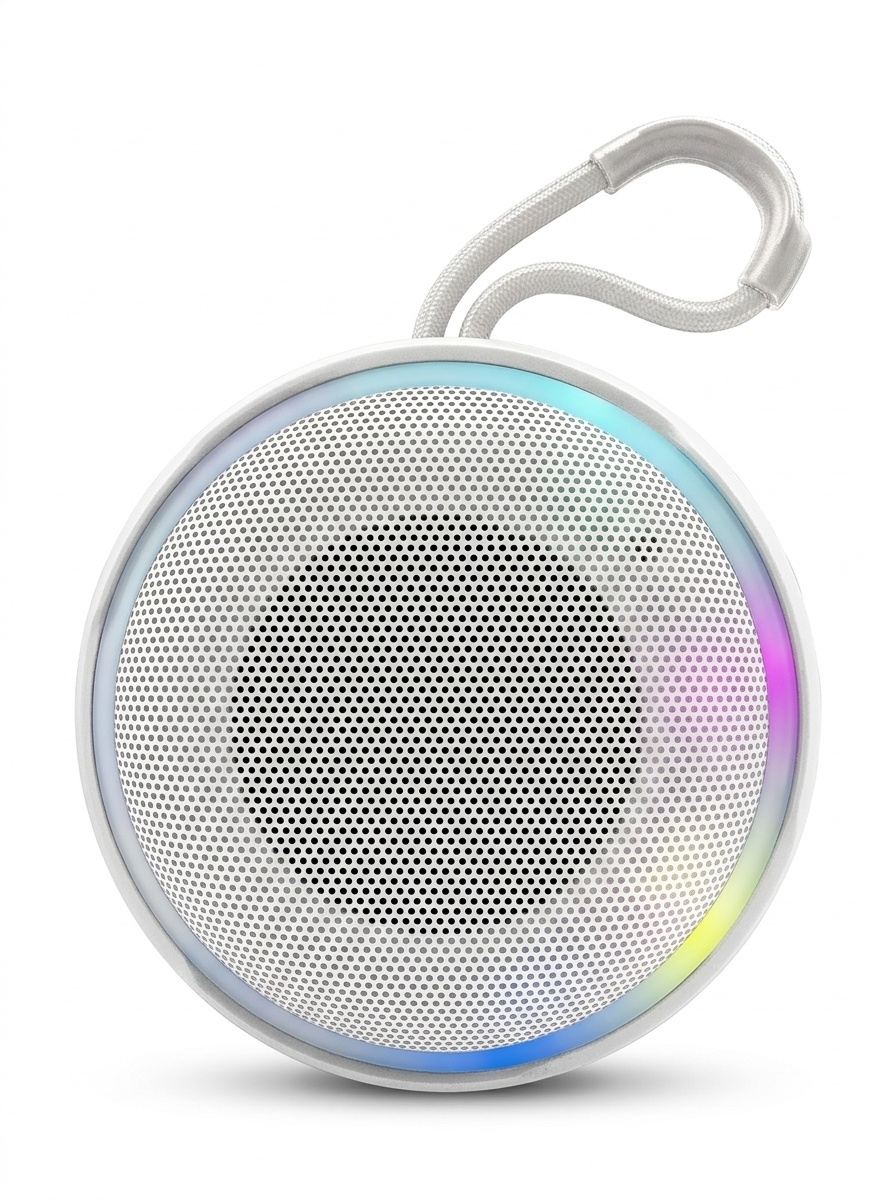 Waterproof Portable Bluetooth Speaker with RGB Lights, 10W Rich Sound, IPX7 Waterproof, 15H Playtime, 30ft Wireless Range, Outdoor Travel Speaker