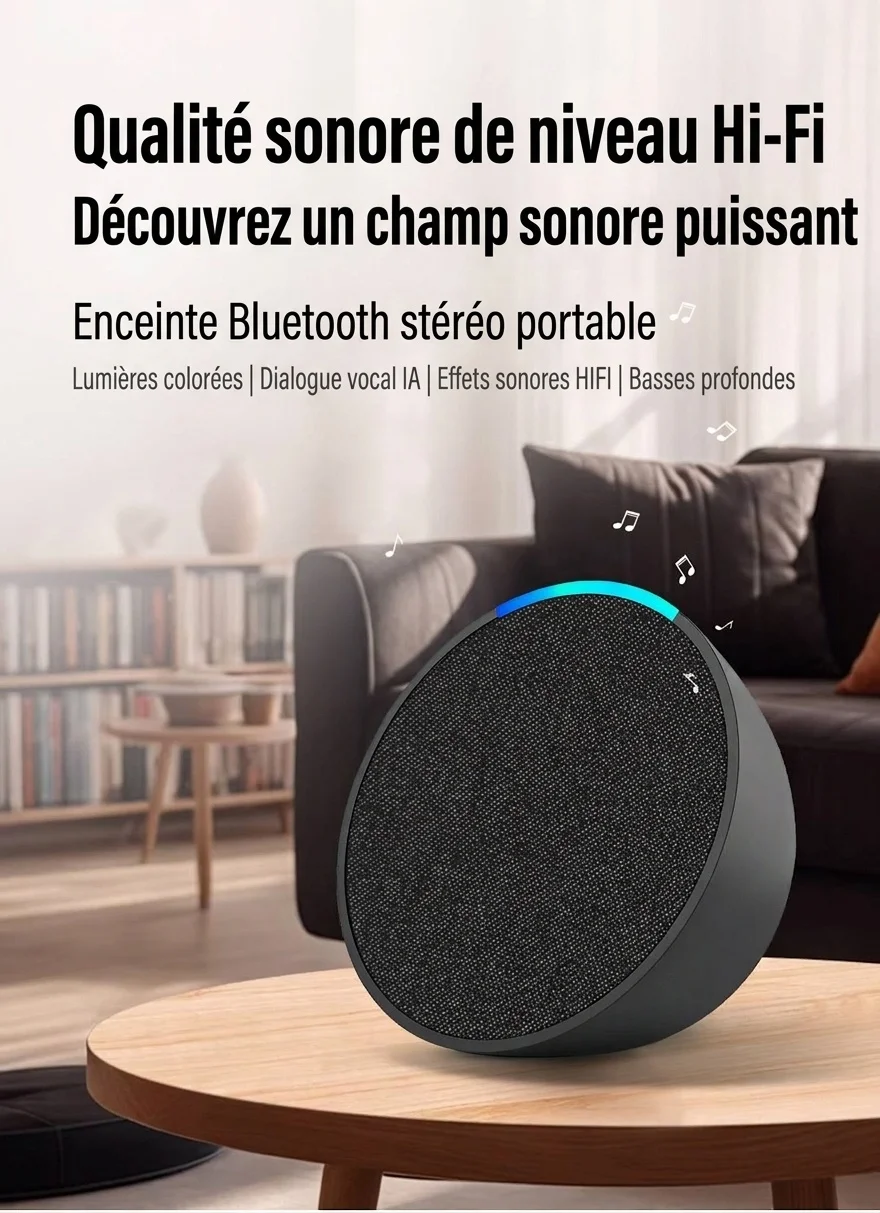 Portable Bluetooth 5.3 Speaker 10W, Vibrant RGB Light, TWS Stereo Pairing, Deep Bass, 3H Playtime, 15m Wireless Range, Outdoor Mini Party Speaker
