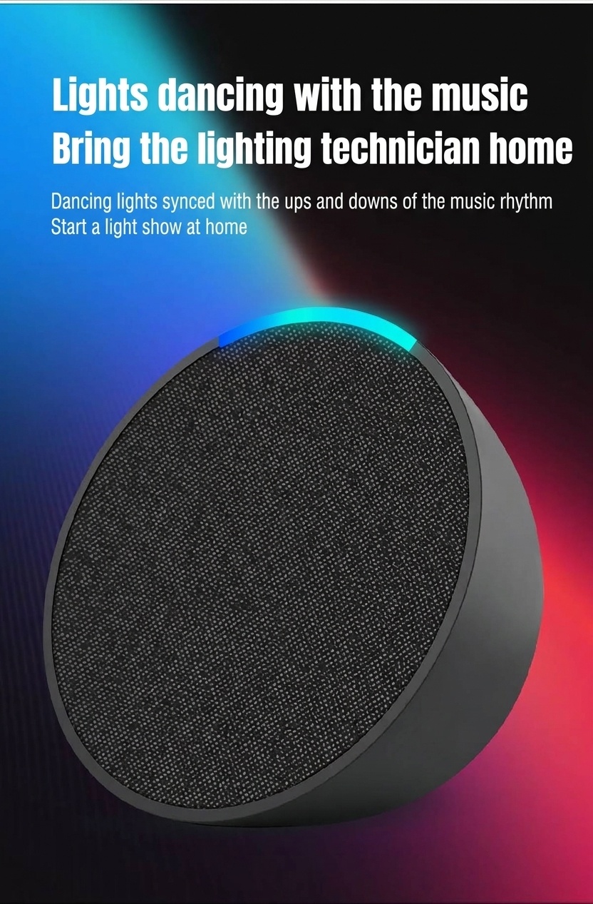 Portable Bluetooth 5.3 Speaker 10W, Vibrant RGB Light, TWS Stereo Pairing, Deep Bass, 3H Playtime, 15m Wireless Range, Outdoor Mini Party Speaker