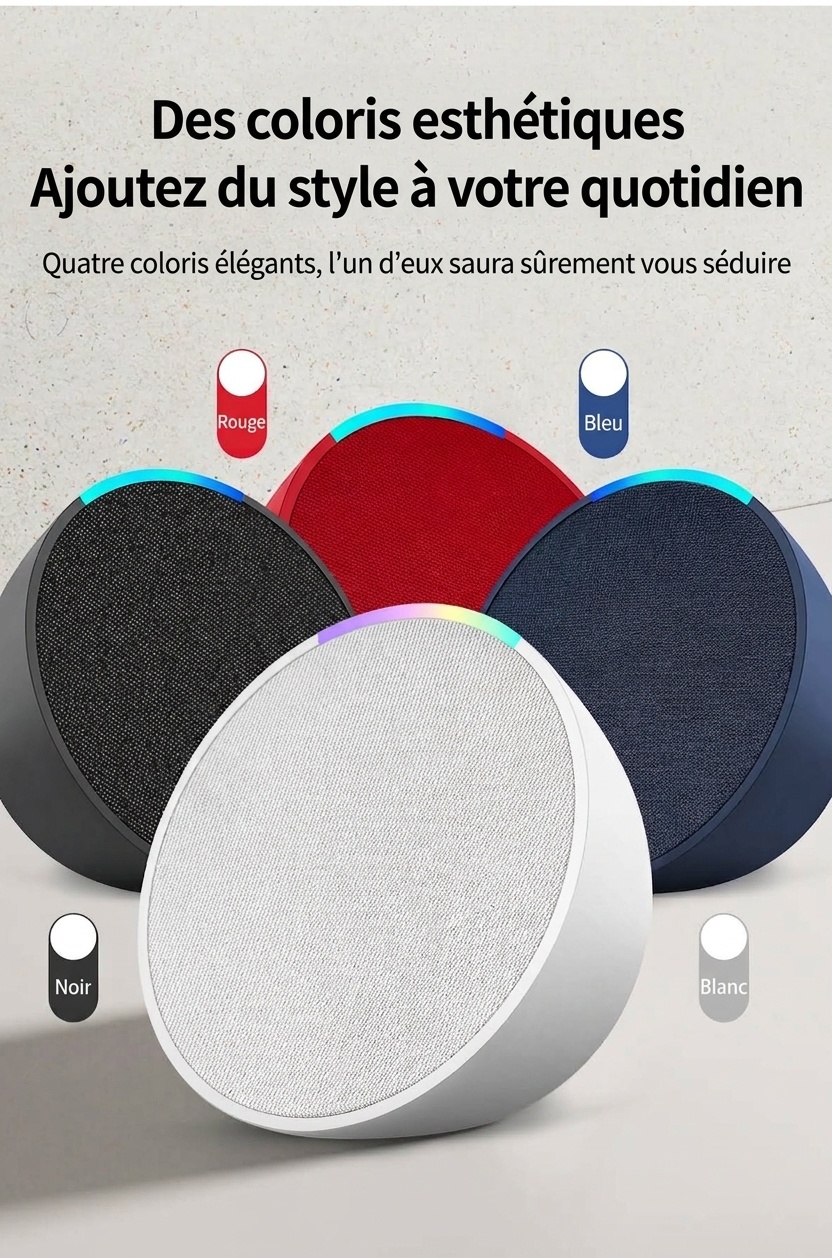 Portable Bluetooth 5.3 Speaker 10W, Vibrant RGB Light, TWS Stereo Pairing, Deep Bass, 3H Playtime, 15m Wireless Range, Outdoor Mini Party Speaker