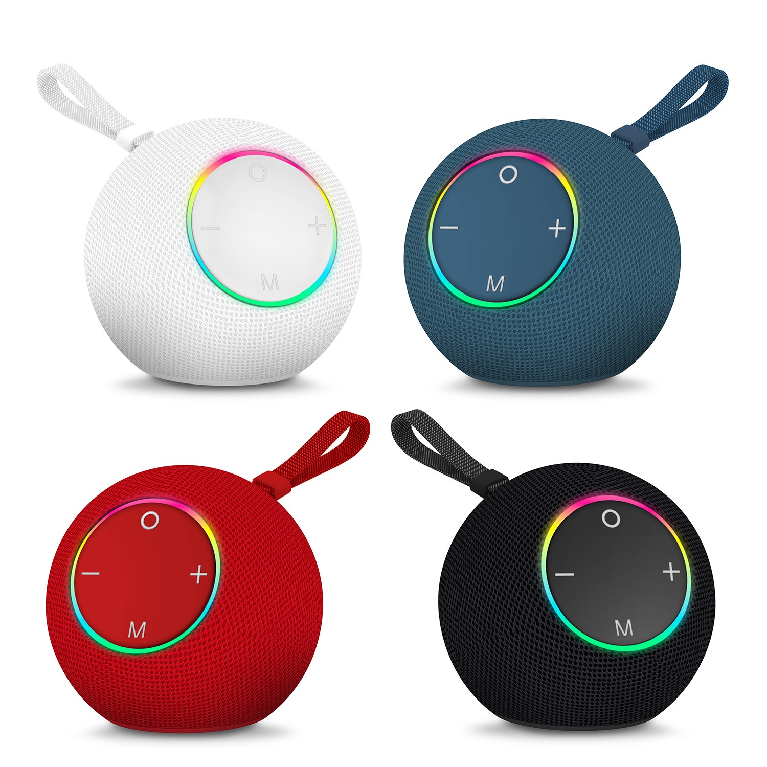 SOM-Max Portable Bluetooth Speaker 6.5W, Vibrant RGB Light, TWS Pairing, 5H Playtime, 15m Range, FM Radio, USB TF Card, Outdoor Speaker with Strap