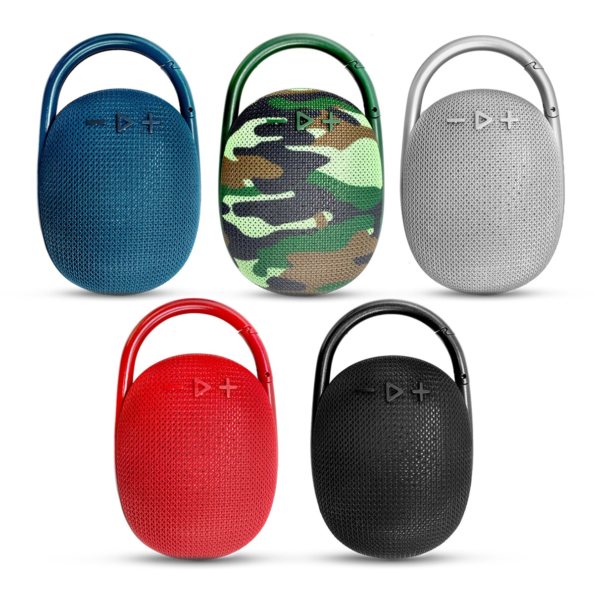 Portable Bluetooth Speaker with Carabiner Clip, 10W HiFi Deep Bass, IPX6 Waterproof, 15-Hour Playtime, 30ft Range, Rugged Outdoor Clip-on Speaker