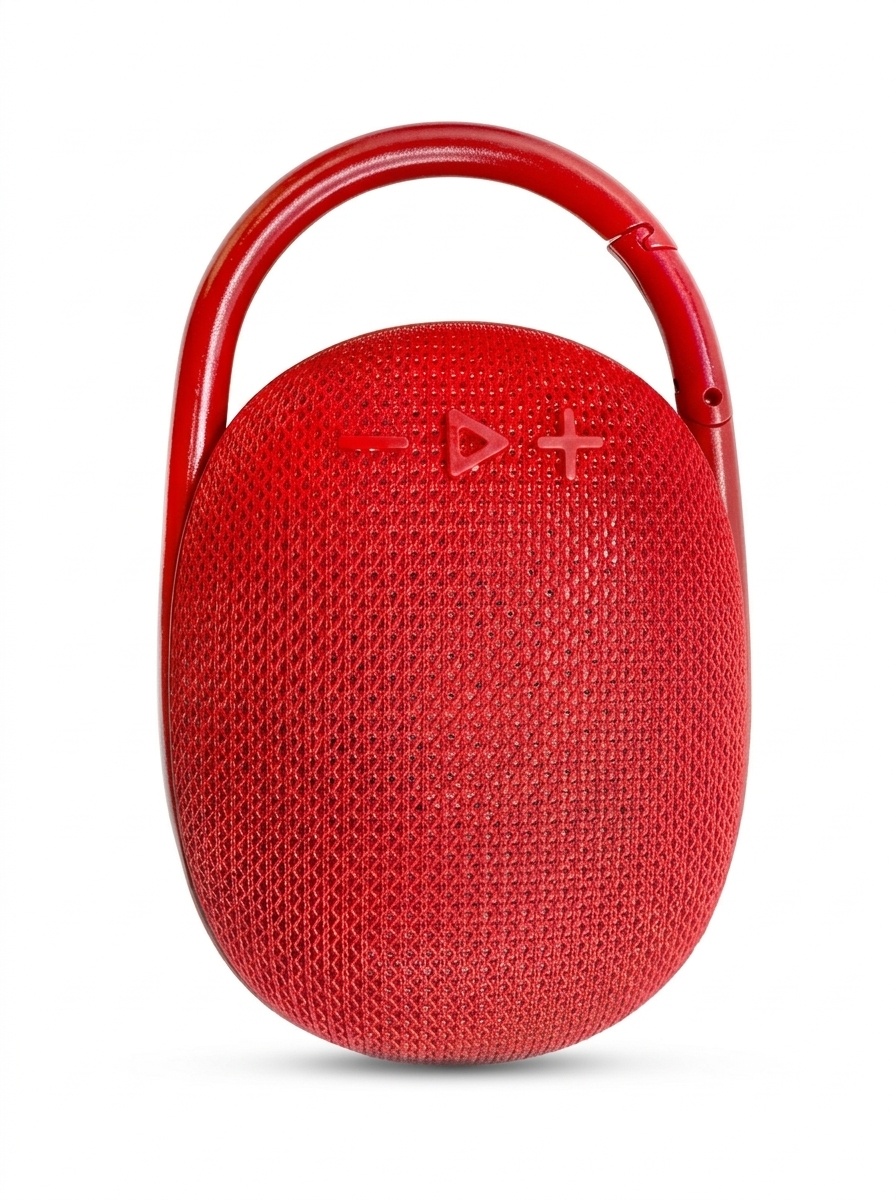 Portable Bluetooth Speaker with Carabiner Clip, 10W HiFi Deep Bass, IPX6 Waterproof, 15-Hour Playtime, 30ft Range, Rugged Outdoor Clip-on Speaker