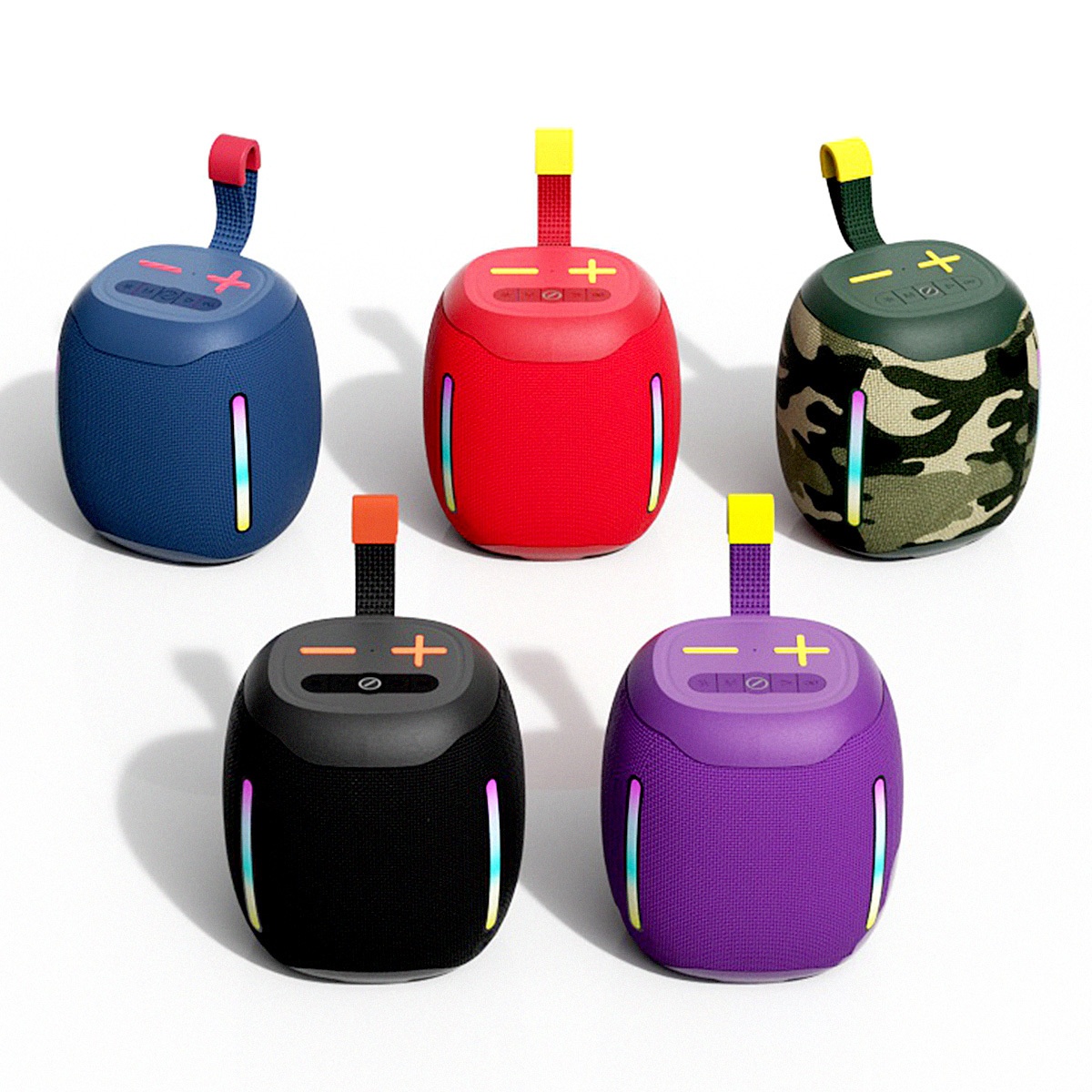 Portable Bluetooth Speaker with RGB Lights, 20W Powerful Deep Bass, IPX7 Waterproof, 15H Playtime, 30ft Range, Wireless Outdoor Speaker with Strap