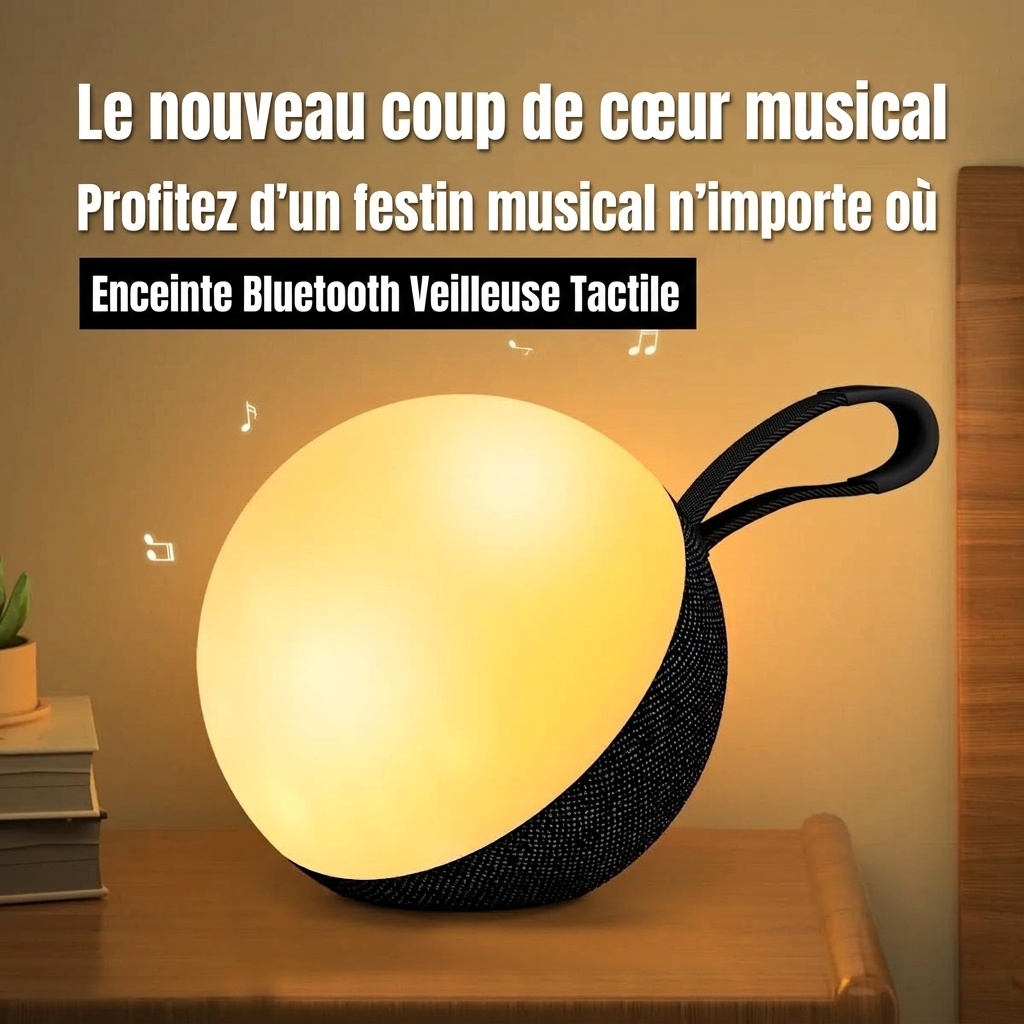 Portable Bluetooth 5.3 Speaker 10W, RGB Ambiance Night Light, TWS Stereo Sound, 5H Playtime, 10m Range, Compact Wireless Outdoor Speaker with Strap