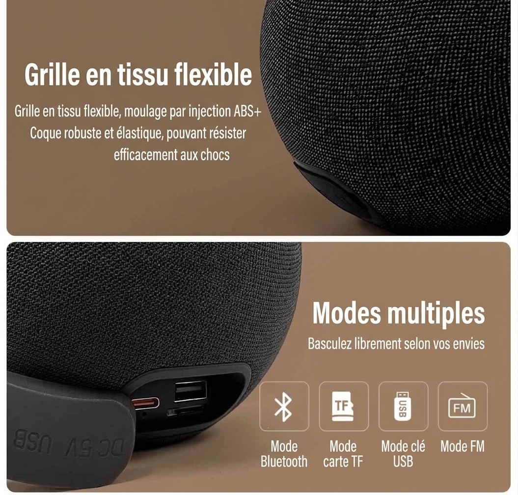 Portable Bluetooth 5.3 Speaker 10W, RGB Ambiance Night Light, TWS Stereo Sound, 5H Playtime, 10m Range, Compact Wireless Outdoor Speaker with Strap
