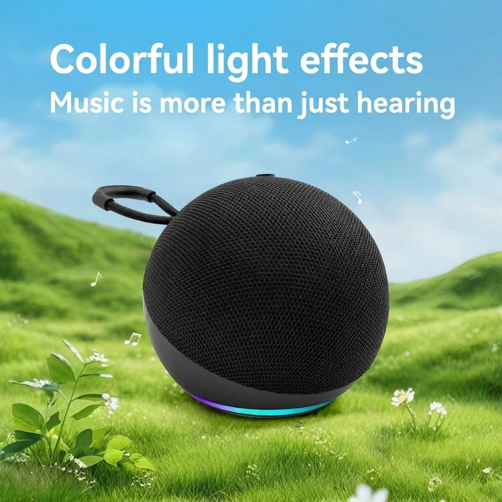 Alaxe Portable Bluetooth Speaker 5W, Clear Audio with Dynamic RGB Lights, 5H Playtime, 15M Wireless Range, Compact Mini Travel Speaker with Strap