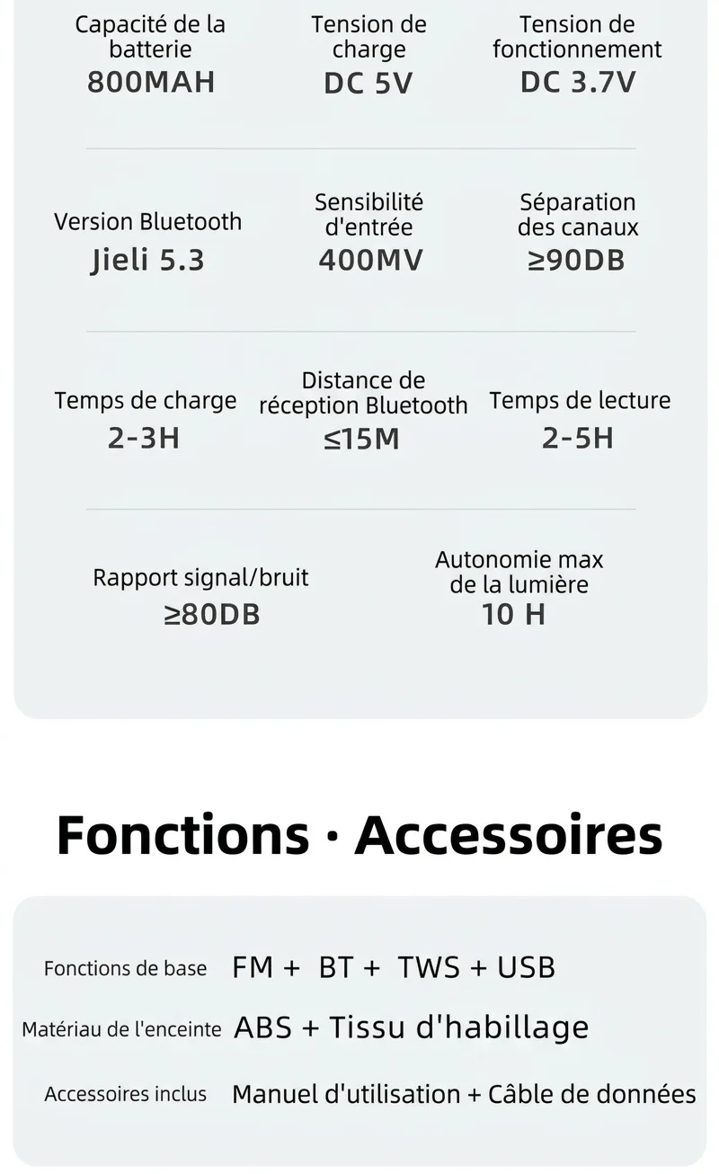 Alaxe Portable Bluetooth Speaker 5W, Clear Audio with Dynamic RGB Lights, 5H Playtime, 15M Wireless Range, Compact Mini Travel Speaker with Strap