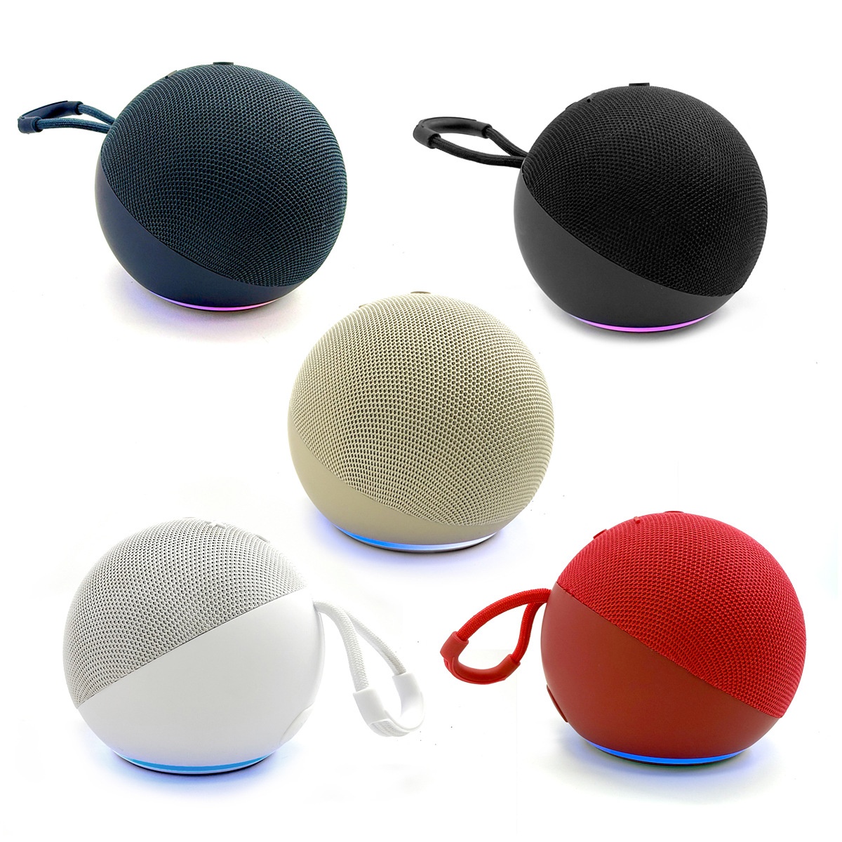 Alaxe Portable Bluetooth Speaker 5W, Clear Audio with Dynamic RGB Lights, 5H Playtime, 15M Wireless Range, Compact Mini Travel Speaker with Strap