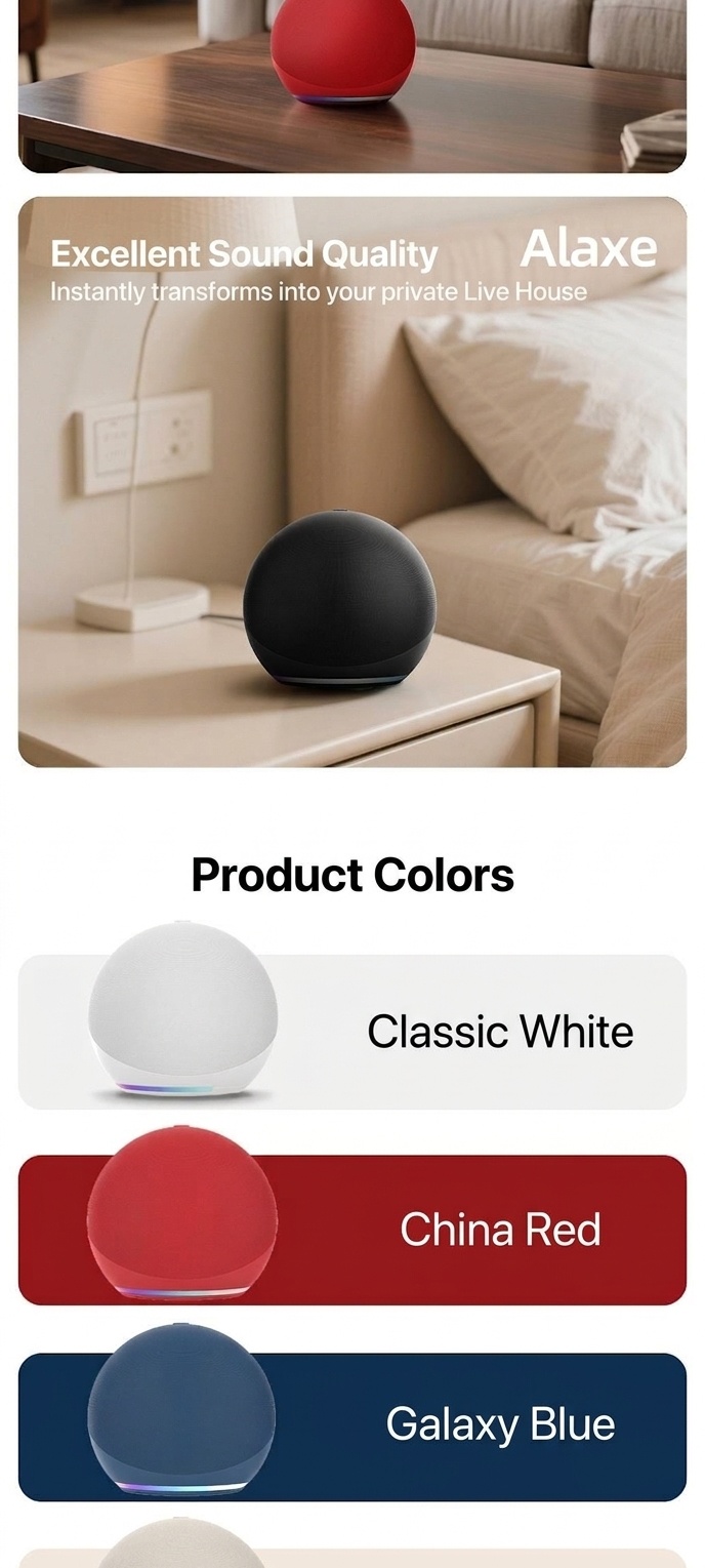 Alaxe Portable Bluetooth Speaker 5W, Clear Audio with Dynamic RGB Lights, 5H Playtime, 15M Wireless Range, Compact Mini Travel Speaker with Strap