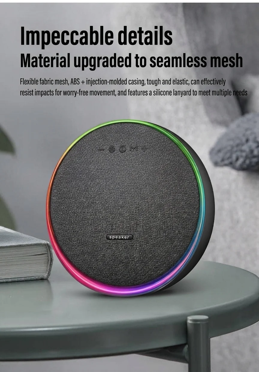 Studio 9 Pro RGB Portable Bluetooth Speaker, 80W Loud Stereo Sound, 8000mAh Battery, 5H Playtime, 15m Range, Wireless Outdoor Boombox with Strap
