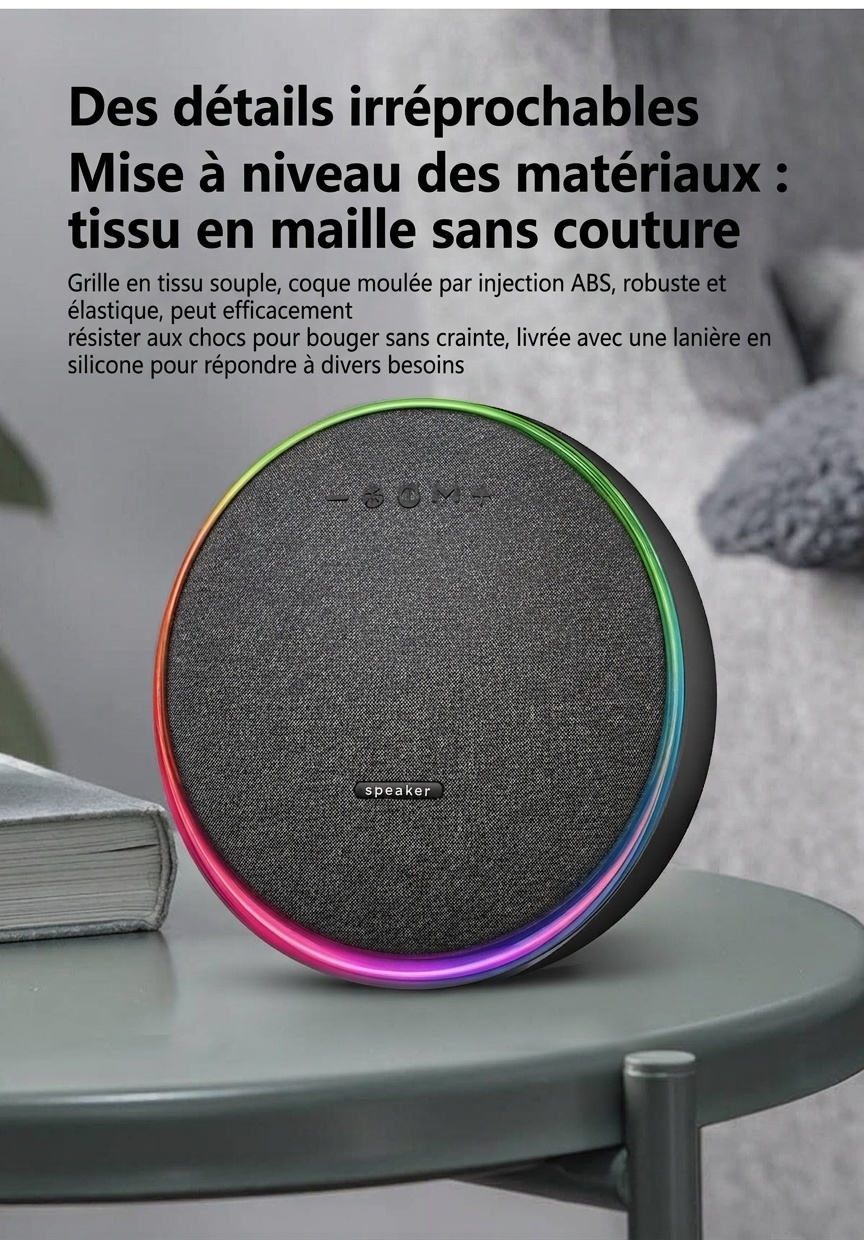 Studio 9 Pro RGB Portable Bluetooth Speaker, 80W Loud Stereo Sound, 8000mAh Battery, 5H Playtime, 15m Range, Wireless Outdoor Boombox with Strap