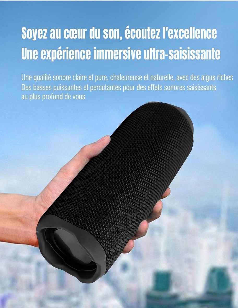 Portable Bluetooth 5.3 Speaker 10W, Deep Bass Audio, Waterproof & Dustproof Design, 5-Hour Playtime, Outdoor Rugged Wireless Speaker with Carry Strap