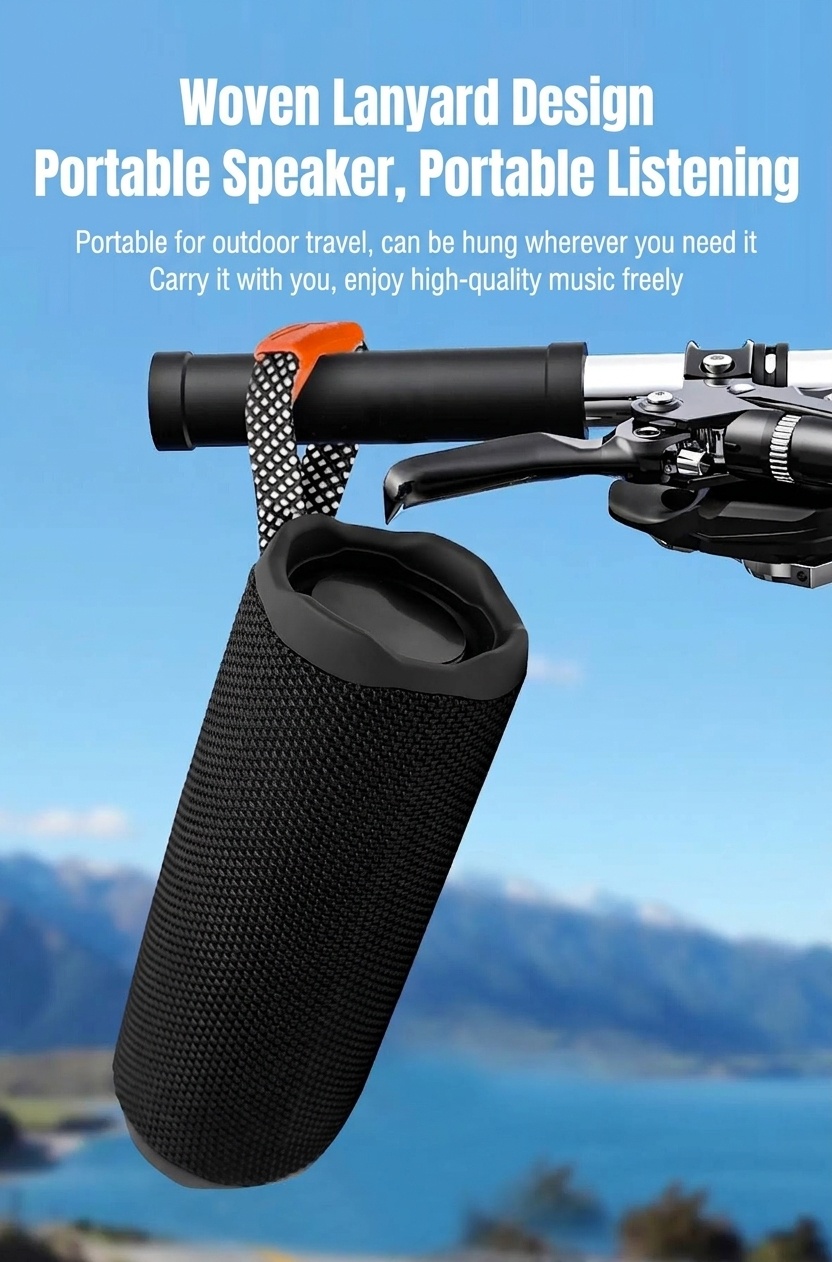 Portable Bluetooth 5.3 Speaker 10W, Deep Bass Audio, Waterproof & Dustproof Design, 5-Hour Playtime, Outdoor Rugged Wireless Speaker with Carry Strap