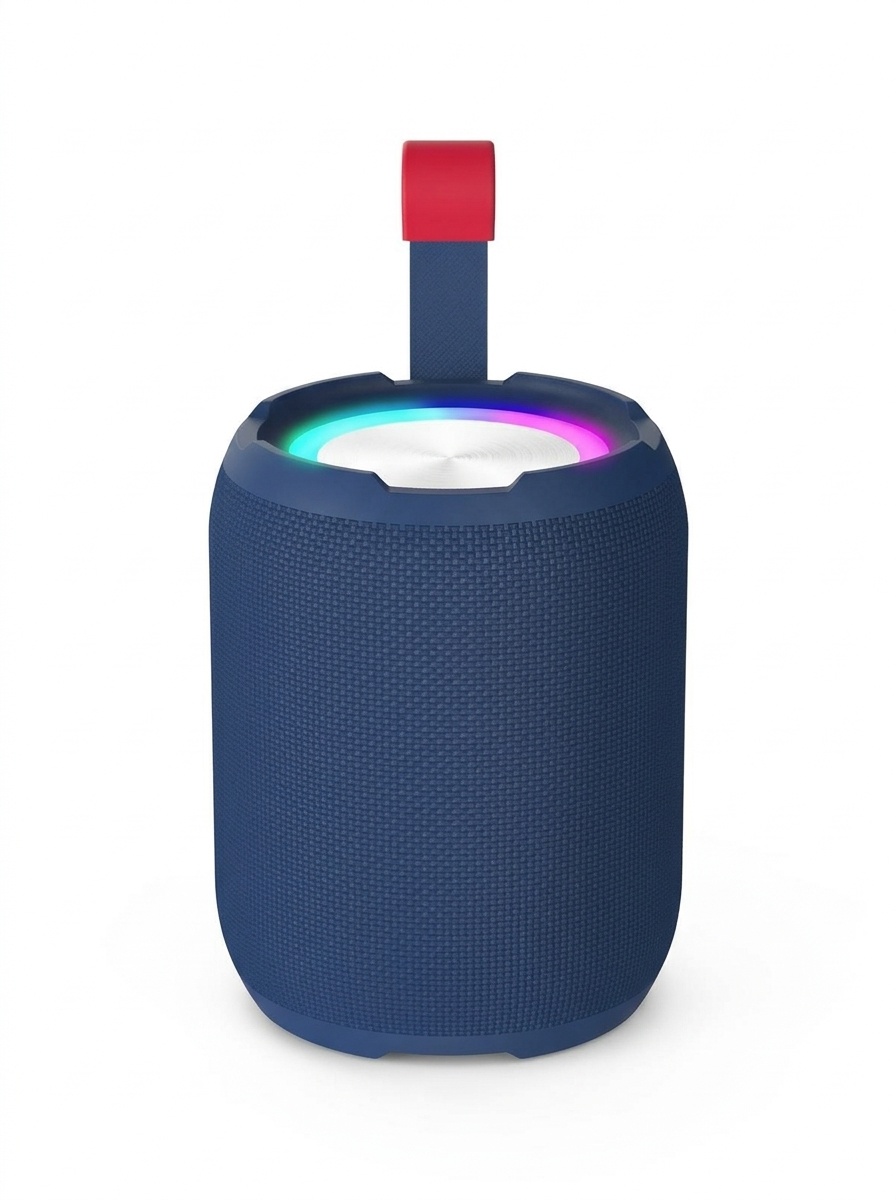 Portable Bluetooth Speaker with RGB Lights, 10W Deep Bass, IPX7 Waterproof, 12H Playtime, 30ft Wireless Range, Outdoor Travel Speaker with Strap
