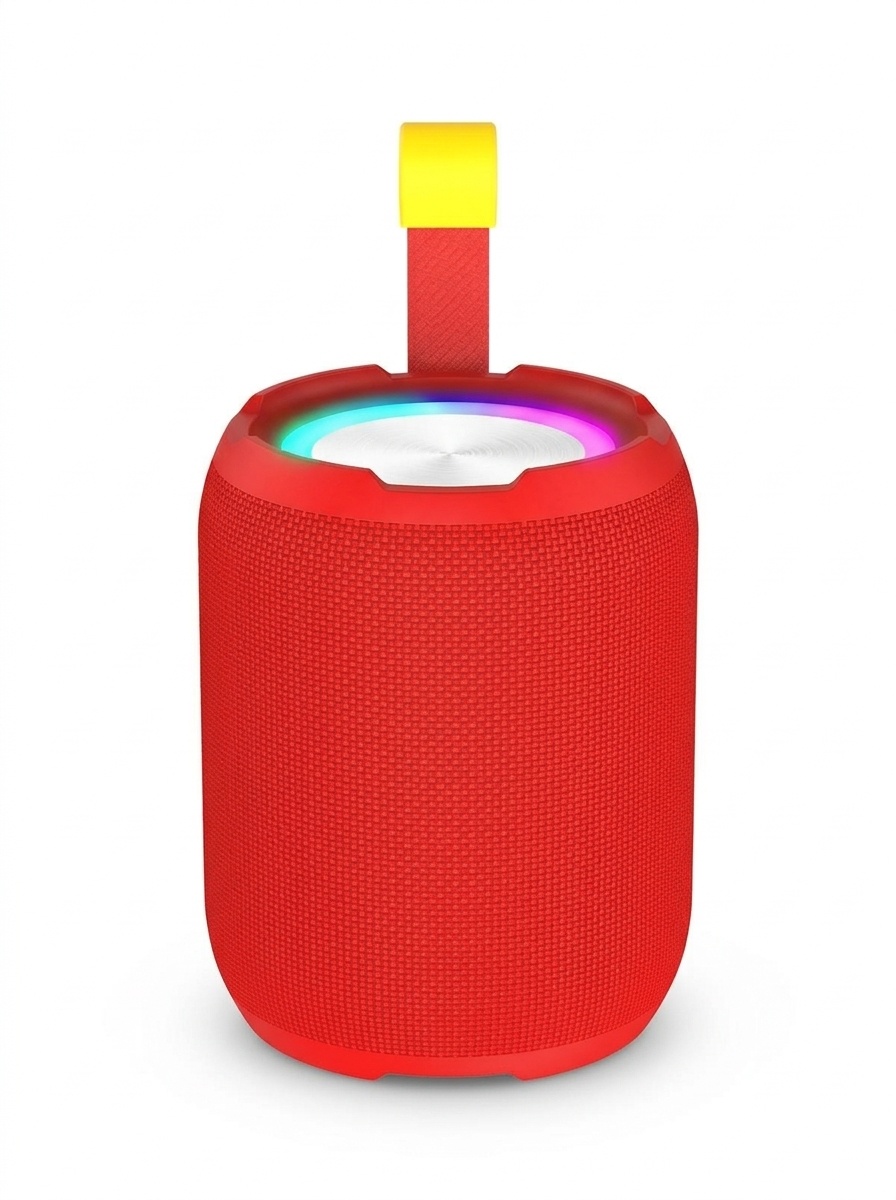 Portable Bluetooth Speaker with RGB Lights, 10W Deep Bass, IPX7 Waterproof, 12H Playtime, 30ft Wireless Range, Outdoor Travel Speaker with Strap