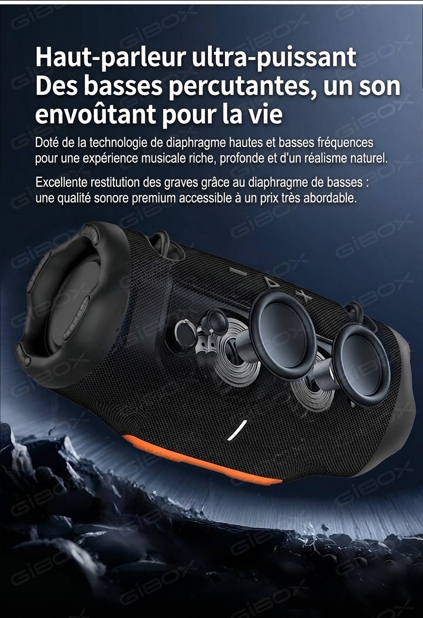 XTRMM4MINI RGB Portable Bluetooth Speaker, 16W Loud Sound, Deep Bass, IPX6 Waterproof, 5H Playtime, 15m Range, TWS Outdoor Travel Speaker with Strap