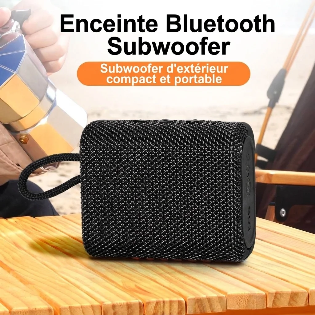 Portable Bluetooth Speaker with Deep Bass, 5W Clear Audio, IPX7 Waterproof, 12-Hour Playtime, 10m Wireless Range, Compact Outdoor Speaker with Strap