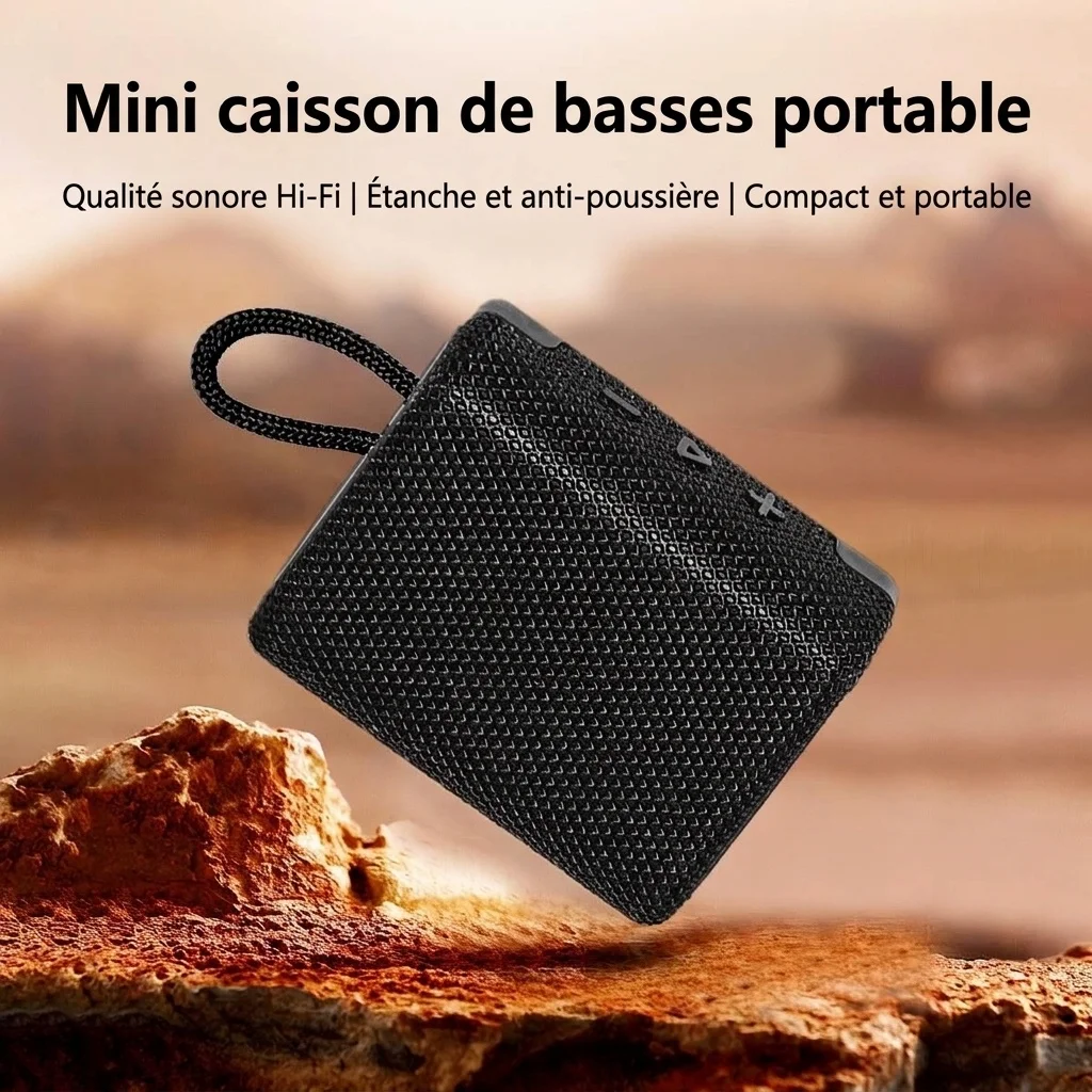 Portable Bluetooth Speaker with Deep Bass, 5W Clear Audio, IPX7 Waterproof, 12-Hour Playtime, 10m Wireless Range, Compact Outdoor Speaker with Strap