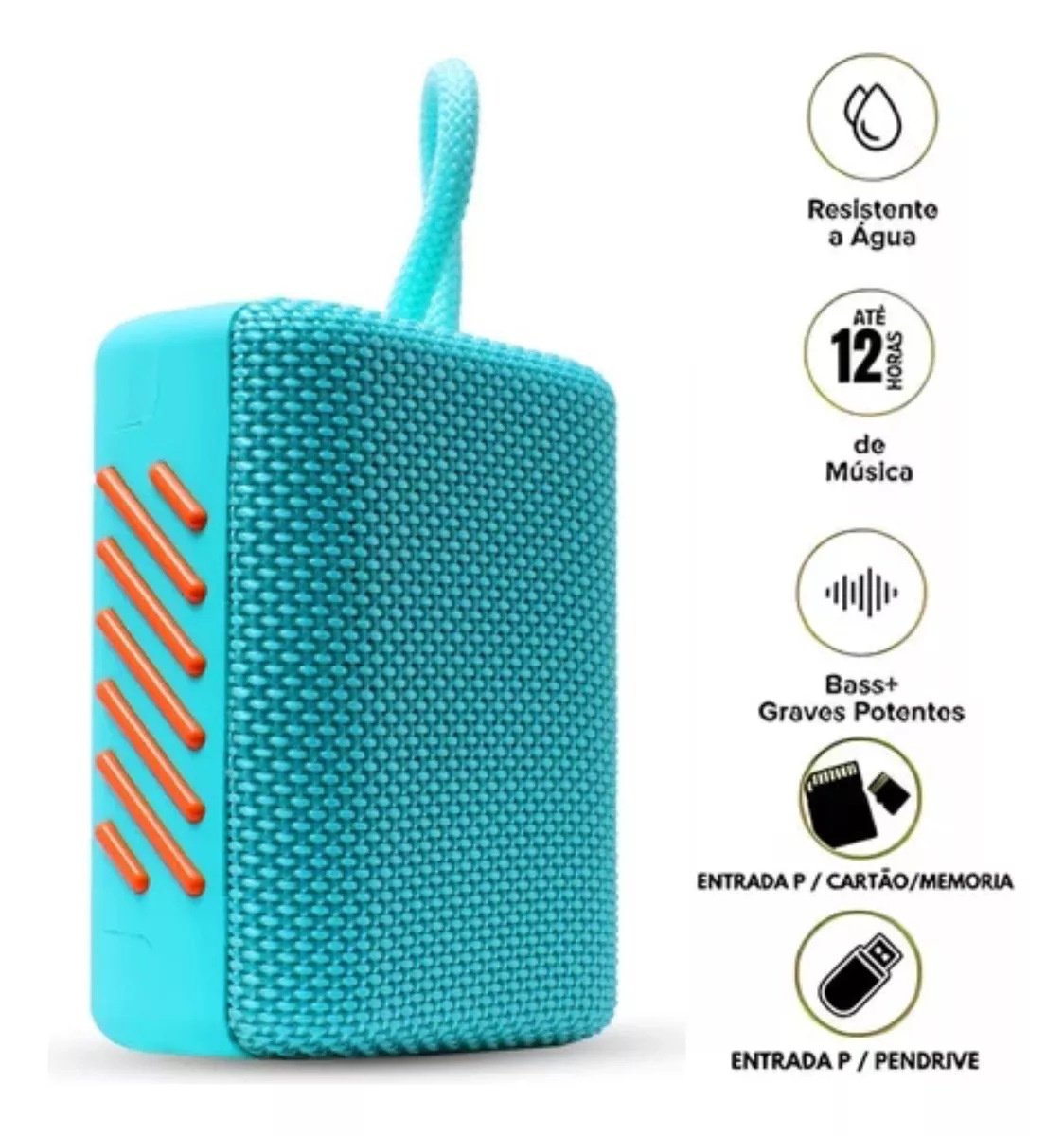 Portable Bluetooth Speaker with Deep Bass, 5W Clear Audio, IPX7 Waterproof, 12-Hour Playtime, 10m Wireless Range, Compact Outdoor Speaker with Strap