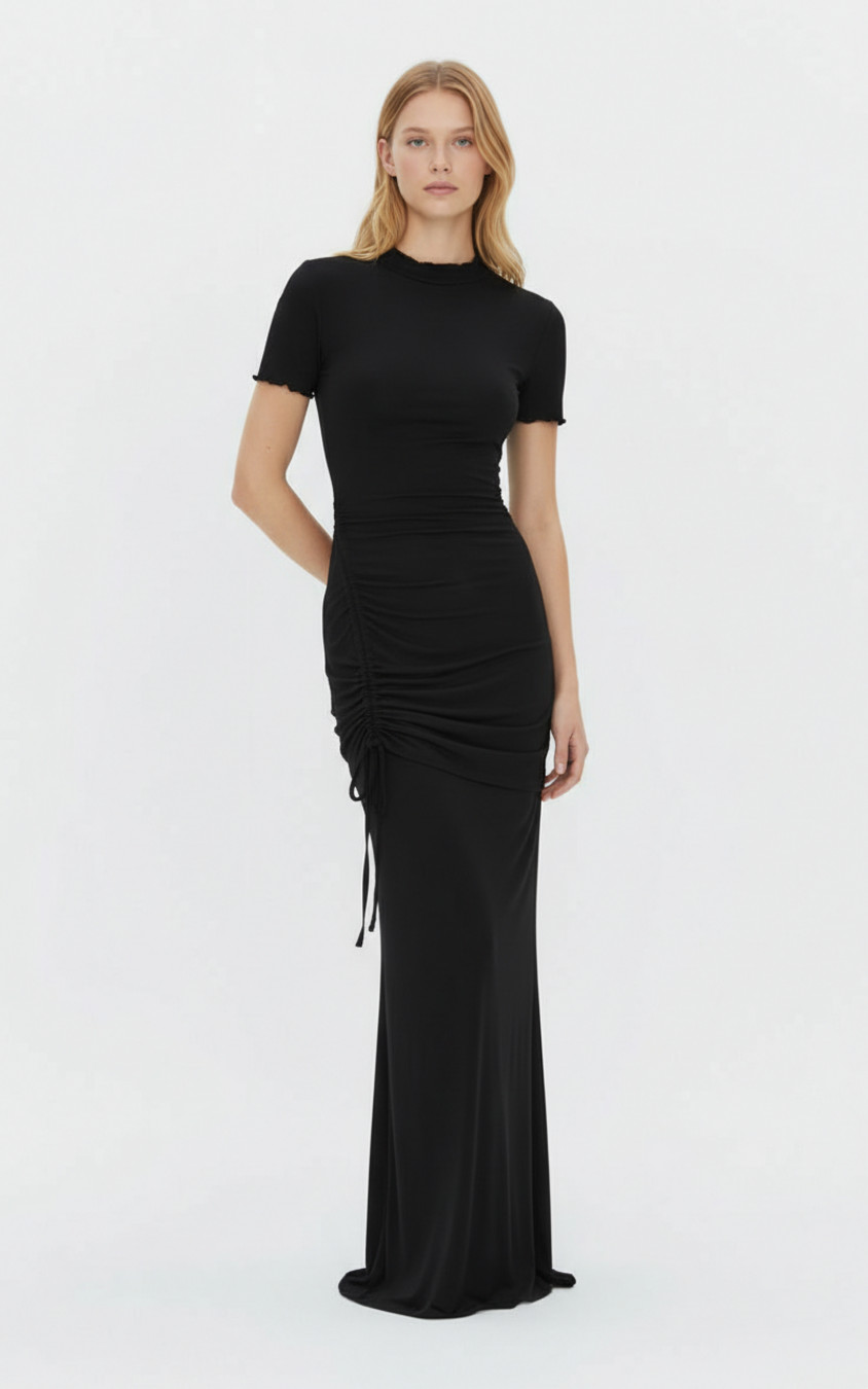 Vestidos de trabajo de poliéster negro (fibra de poliéster) L SZE-00004