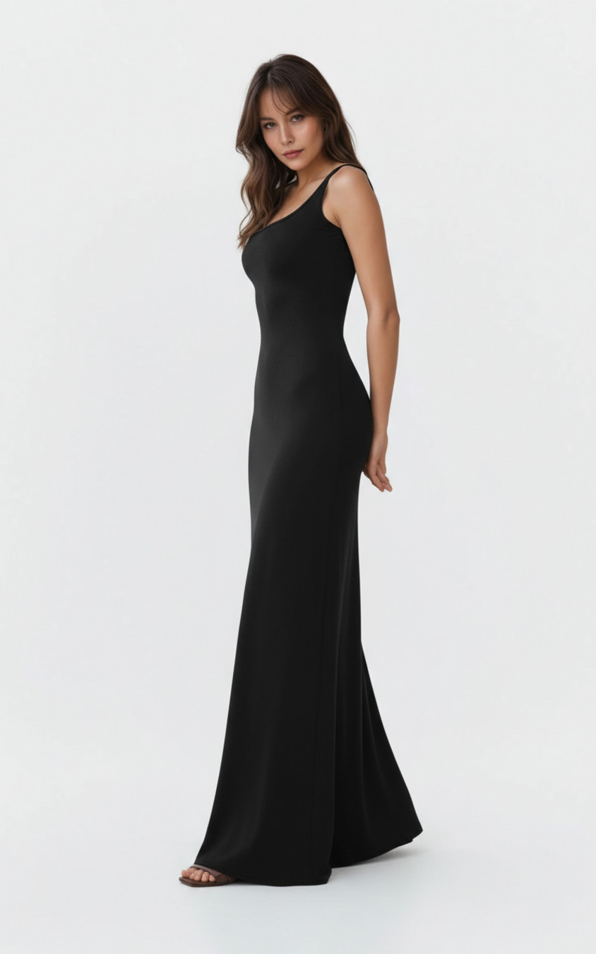 Schwarzes Partykleid aus Polyester (Polyesterfaser), Größe L, SZE-00050