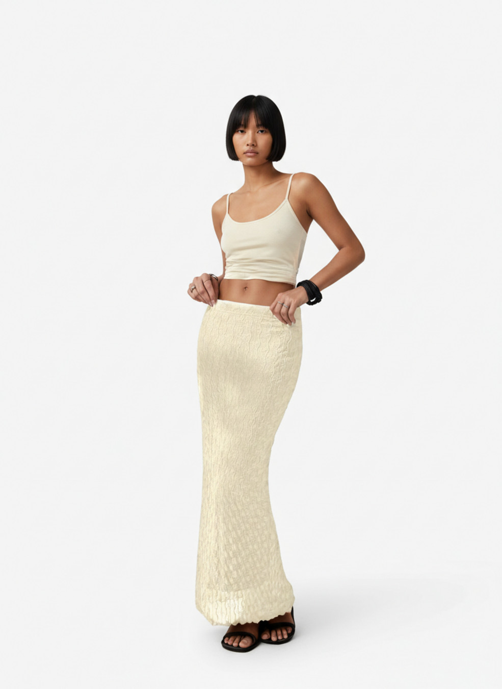 Apricot Chemical fiber blends Polyester Party Style Bottoms L SZE-00019